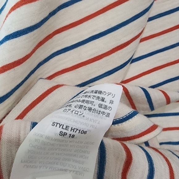 Madewell Whisper Cotton V-Neck Pocket Tee in Brion Stripe h7106 small - Picture 7 of 9